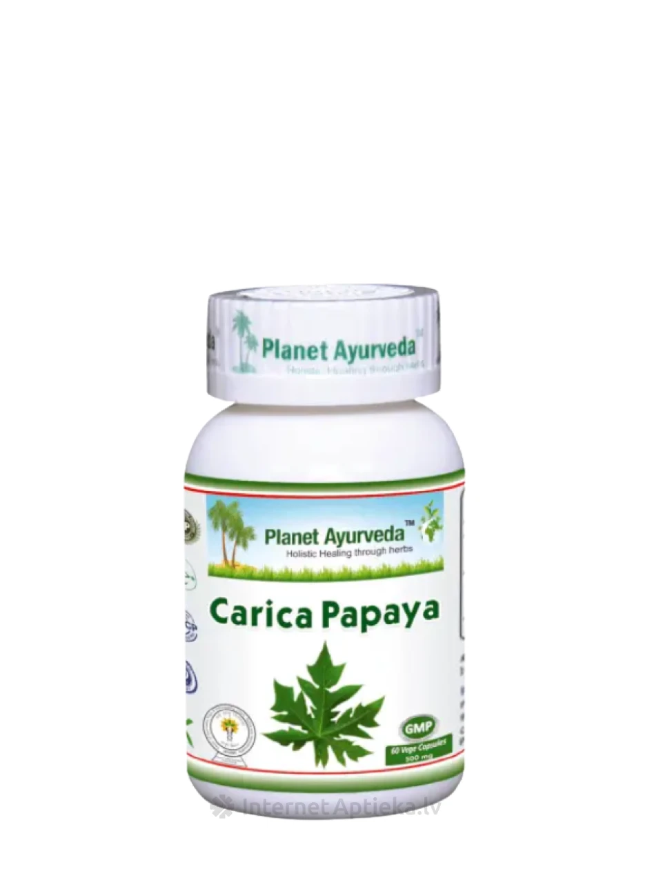 Planet Ayurveda® Carica Papaya Organic, 60 kapslit | internetaptieka.lv