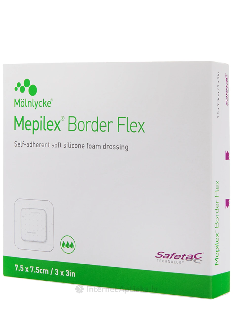 Mepilex Border Flex plaaster 7,5 x 7,5 cm, 5 tk. | internetaptieka.lv