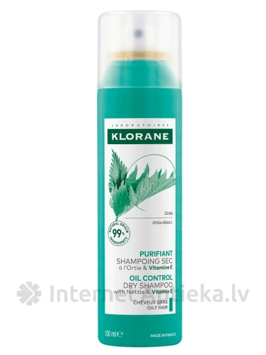 KLORANE nõgese kuivšampoon E-vitamiiniga, 150 ml | internetaptieka.lv