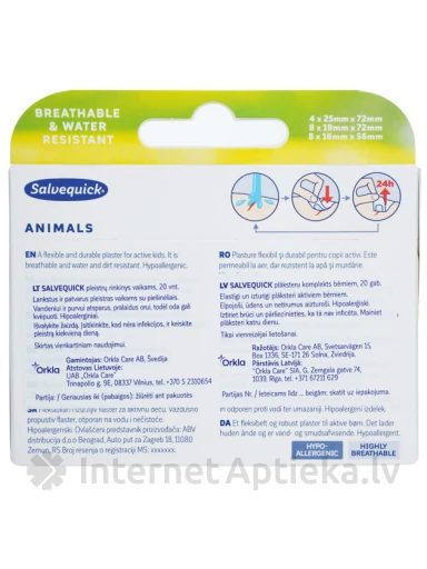 Salvequick Animals, 20 plaastrit | internetaptieka.lv