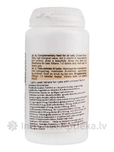 Diafarm Lactifit piimhappetabletid kassidele, kana maitsega, 100 tabletti | internetaptieka.lv