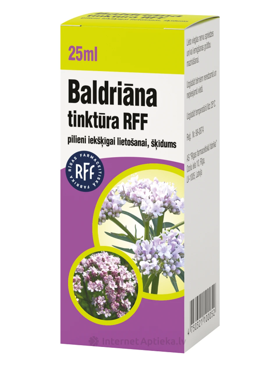 Baldriāna tinktūra RFF, 25 ml | internetaptieka.lv