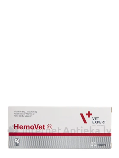 VetExpert Hemovet aneemiaga koertele, 67 mg, 60 tabletti | internetaptieka.lv