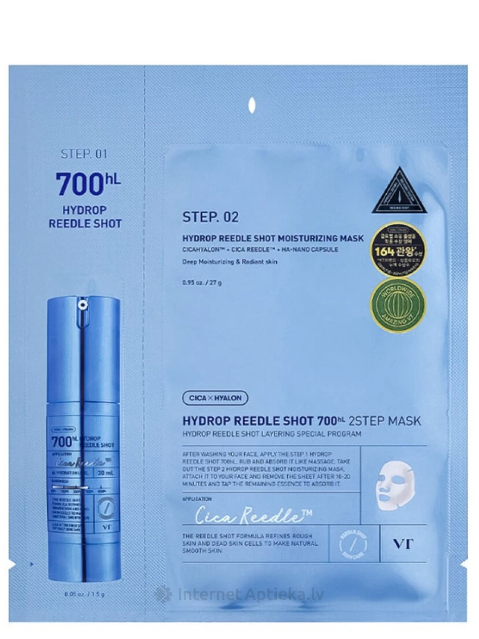 VT Cosmetics HYDROP REEDLE SHOT 700hL 2 STEP Sejas maska | internetaptieka.lv