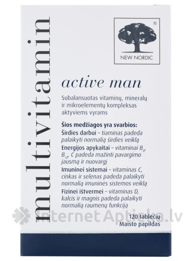 New Nordic Multivitamin active man, 120 таблеток | internetaptieka.lv