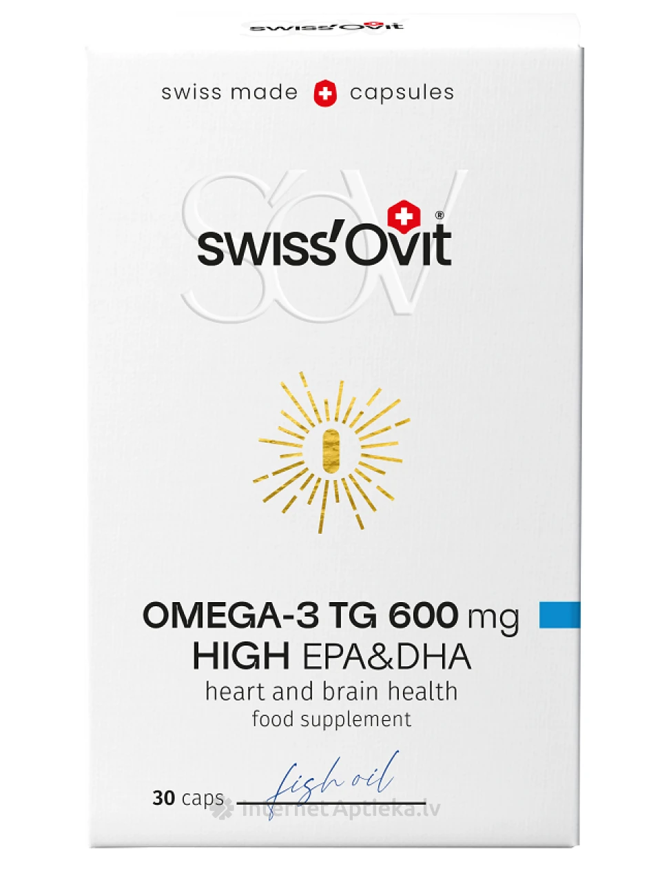 Swiss`Ovit OMEGA 3 TG 600 mg Fish Oil, 30 капсул | internetaptieka.lv