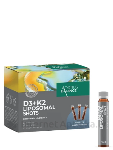 Acorus Balance D3+K2 Liposomal pudelītes, 14*25 ml | internetaptieka.lv