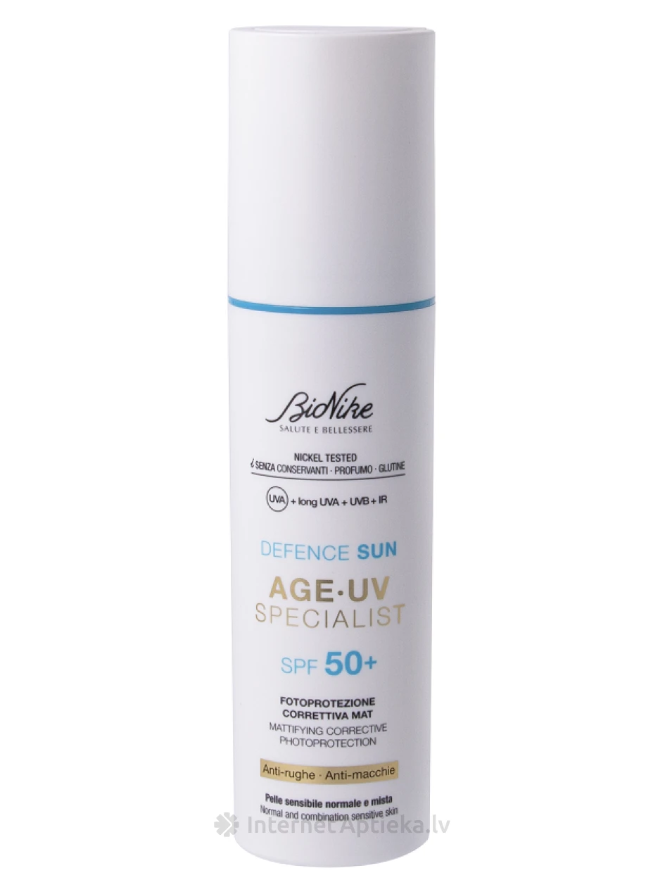 BIONIKE Defence Sun Age UV Specialist SPF50+ normālai un kombinētai sejas ādai, 50 ml | internetaptieka.lv