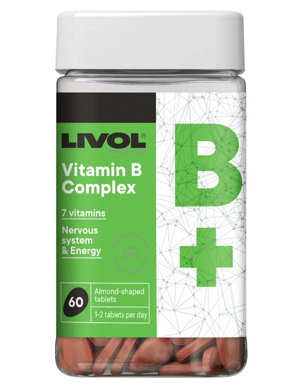 LIVOL Vitamin B Complex таблетки, 60 шт. | internetaptieka.lv