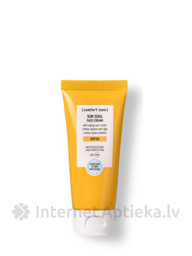 COMFORT ZONE SUN SOUL ūdensnoturīgs saules aizsargkrēms sejai SPF30, 60 ml | internetaptieka.lv