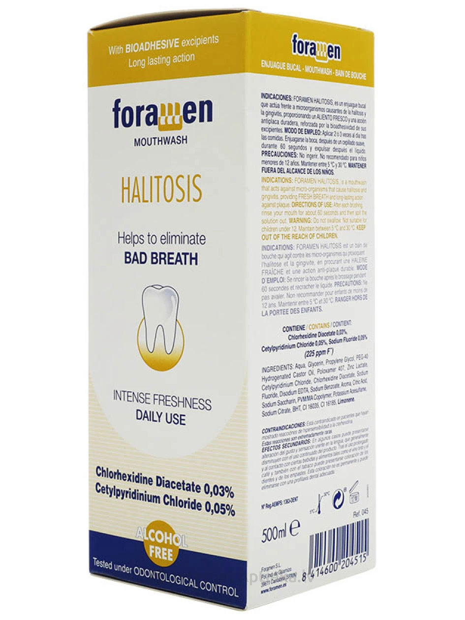 Foramen mutes skalojamais līdzeklis Halitosis, 500 ml | internetaptieka.lv