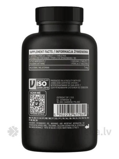 OstroVit таблетки Keep Sleep Melatonin таблетки, 180 шт. | internetaptieka.lv
