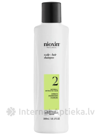 NIOXIN SYS2 šampoon loomulikele juustele järk-järgult hõrenevatele juustele, 300 ml | internetaptieka.lv