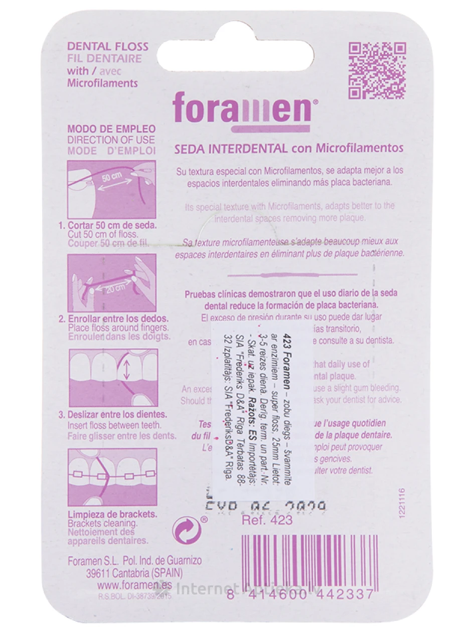 Foramen super Floss зубная нить с микроволокном, 25 м | internetaptieka.lv