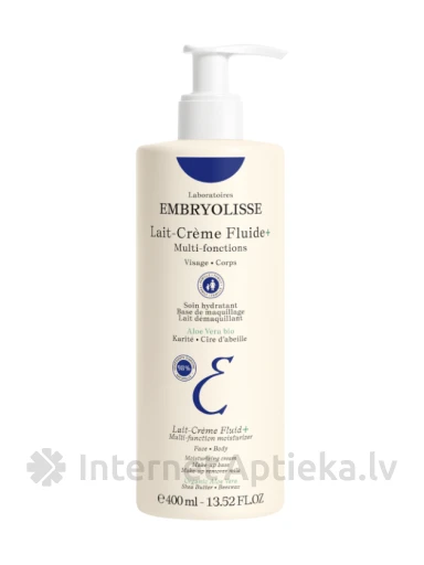 EMBRYOLISSE Lait-Crème Fluid+ Green daudzfunkcionāls krēms ķermenim un sejai, 400 ml | internetaptieka.lv