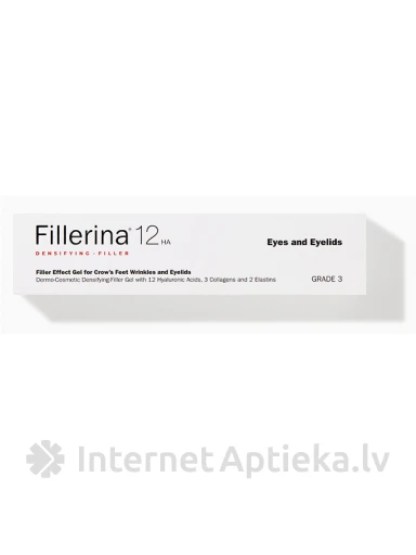 FILLERINA 12HA geel silmaümbrusele ja silmalaugudele Intensiivsus 3, 15 ml | internetaptieka.lv