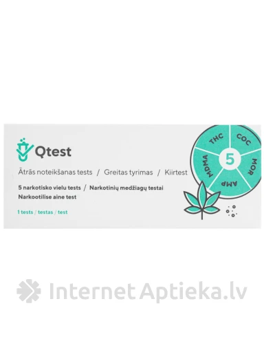 Qtest — Экспресс-тест на марихуану (ТГК), 1 шт. | internetaptieka.lv