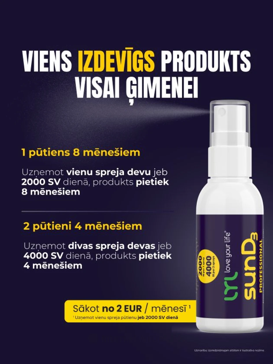 LYL sunD3 PROFESSIONAL 4 000 SV | 2 000 SV, sprejs, 50 ml | internetaptieka.lv