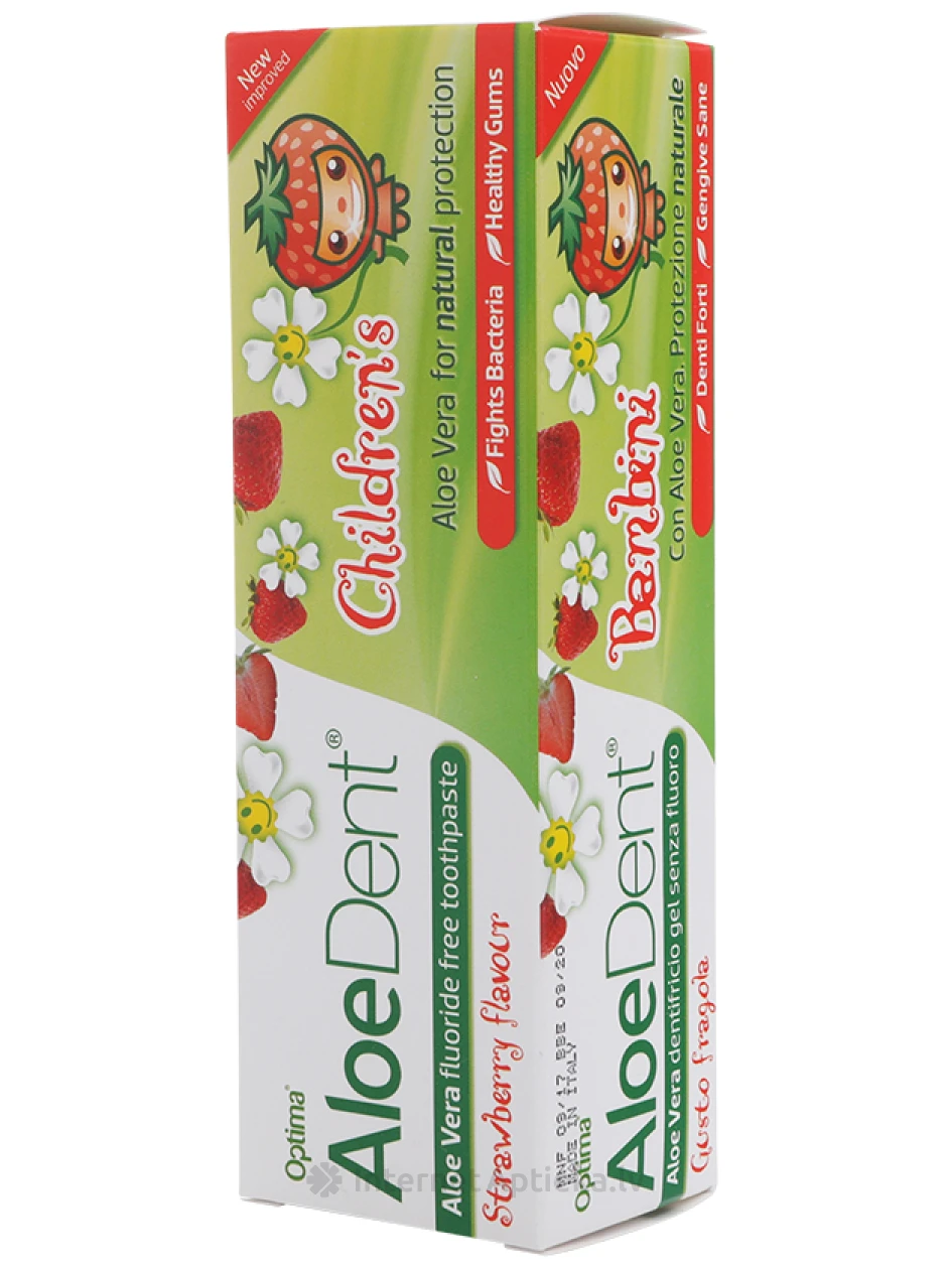 AloeVera Zobu pasta AloeDent Strawberry bērnu, 50 ml | internetaptieka.lv
