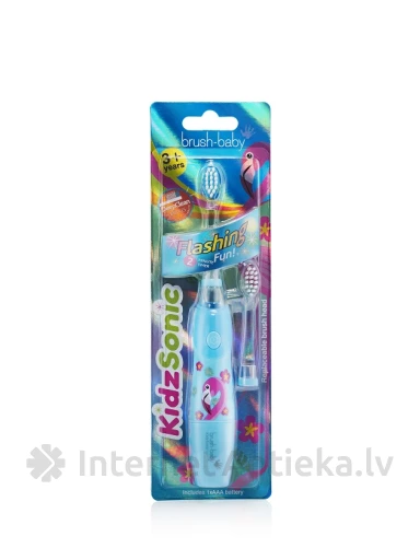 Brush-baby KidzSonic elektriskā zobu birste flamingo 3+, 1 gb. | internetaptieka.lv