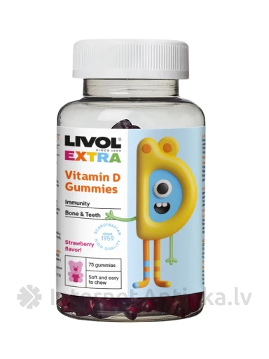 LIVOL EXTRA D vitamīna lācīši, 75 gb. | internetaptieka.lv