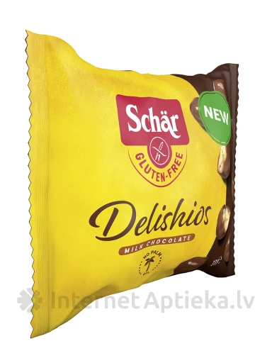 Schär DELISHIOS bezglutēna kraukšķīgās cepuma bumbiņas šokolādes glazūrā, 37 g | internetaptieka.lv