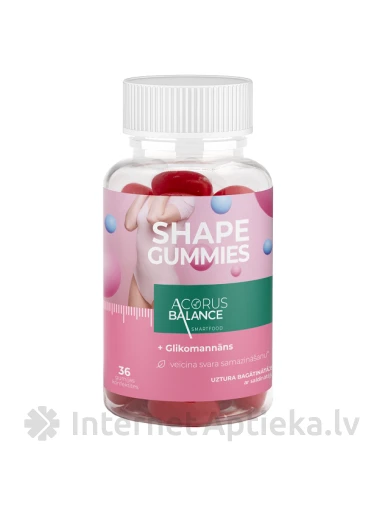 Acorus Balance Shape Gummies pastilas ar Glikomannānu, 36 gb. | internetaptieka.lv