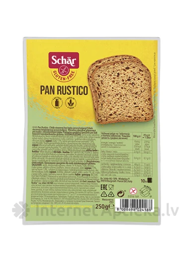 Schär Pan Rustico bezglutēna tumšā graudu maize šķēlēs, 250 g | internetaptieka.lv